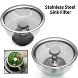 Lưới lọc rác bồn rửa chén INOX có nút nhấn