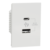 Ổ Sạc USB Type A + C 2.4A Size 2S Schneider AvatarOn A Mã M3T_USB2_WE