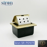 Ổ cắm điện âm sàn màu đồng gồm 3 ổ cắm đôi 2 chấu 10A - 250V Siron SR-PG1073