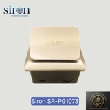 Mặt Trước Ổ cắm điện âm sàn màu đồng gồm 3 ổ cắm đôi 2 chấu 10A - 250V Siron SR-PG1073