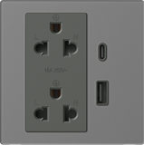 Bộ Ổ Cắm Đôi Đa Năng Kèm Sạc USB A+C Vuông Màu Xám Simon M7 Gem Diamond Gray Mã 66E7251G-4D
