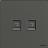 Bộ Ổ Cắm Mạng Đôi Cat6 Vuông Màu Xám Simon M7 Gem Diamond Gray Mã 665228G-4D