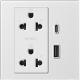 Bộ Ổ Cắm Đôi Đa Năng Kèm Sạc USB A+C Vuông Màu Trắng Simon M7 Gem Diamond White Mã 66E7251G-4F