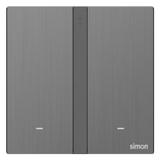 Công Tắc Đôi Thông Minh Simon M7 Metal Xám (Grey) 66E8002MTY-2B - Hiện Đại, Thông Minh với Cảm Biến Tiệm Cận