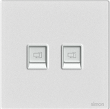 Bộ Ổ Cắm Mạng Đôi Cat6 Vuông Màu Trắng Simon M7 Gem Diamond White Mã 665228G-4F