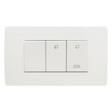 Bộ Công Tắc 20A + Công tắc 2 chiều + công tắc 1 chiều Màu Trắng Size S Simon K1 Mã K114S