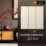 Bộ Công Tắc Ba 1 Chiều Vuông Màu Sâm Panh Simon S6 - Công Tắc Cao Cấp Châu Âu