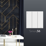 Bộ Công Tắc Ba 1 Chiều Vuông Màu Trắng Simon S6 581031 - Công Tắc Châu Âu