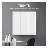 Bộ Công Tắc Ba 1 Chiều Vuông Màu Trắng Simon S6 581031 - Thiết Bị Điện Cao Cấp