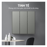 Bộ Công Tắc Ba 1 Chiều Vuông Màu Xám Simon S6 581031-61 - Công Tắc Chuẩn Vuông