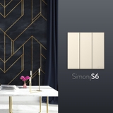 Bộ Công Tắc Ba 2 Chiều Vuông Màu Sâm Panh Simon S6 581032-46- Công Tắc Châu Âu