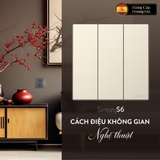 Bộ Công Tắc Ba 2 Chiều Vuông Màu Sâm Panh Simon S6 581032-46 - Công Tắc Tây Ban Nha