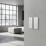 Bộ công tắc ba nhà thông minh Simon M7 Gem Smart màu Bạc 66E8003GTY-4E Thiết kế Kim loại Sang trọng