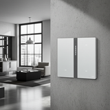 Bộ công tắc bối cảnh ba nhà thông minh Simon M7 Gem smart Màu Bạc 66E8007GTY-4EKết nối không dây Zigbee đáng tin cậy