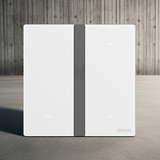 Bộ công tắc bối cảnh ba nhà thông minh Simon M7 Gem smart Màu Trắng 66E8007GTY-4F dễ dàng thay thế công tắc cơ truyền thống.