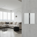 Bộ công tắc bối cảnh đôi nhà thông minh Simon M7 Gem smart màu bạc 66E8006GTY-4Esang trọng, hiện đại và đậm chất công nghệ