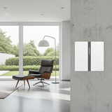 Bộ công tắc bối cảnh đôi nhà thông minh Simon M7 Gem smart màu trắng 66E8006GTY-4Fdễ dàng phối hợp với mọi phong cách thiết kế nội thất.