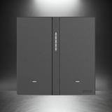 Bộ công tắc bối cảnh đôi nhà thông minh Simon M7 Gem smart màu xám 66E8006GTY-4D