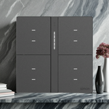 Bộ Công Tắc Bối Cảnh Tám Nhà Thông Minh Simon M7 Gem Smart Màu Xám (Grey) 66E8025GTY-4DĐiều Khiển 8 Bối Cảnh Chỉ Với 4 Nú
