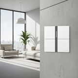 Bộ công tắc bối cảnh tám nhà thông minh Simon M7 metal smart màu Bạc 66E8025MTY-2a hiện đại, sáng bóng mang đến vẻ đẹp công nghệ