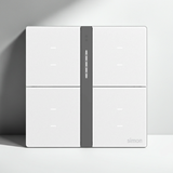 Bộ công tắc bối cảnh tám nhà thông minh Simon M7 metal smart màu Bạc 66E8025MTY-2a kết nối không dây ổn định và phản hồi lệnh nhanh chóng