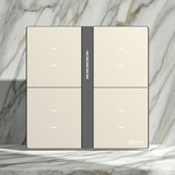 Bộ công tắc bối cảnh tám nhà thông minh Simon M7 metal smart màu Vàng 66E8025MTY-2c Cảm Biến Tiệm Cận Tiện Lợ