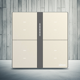 Bộ công tắc bối cảnh tám nhà thông minh Simon M7 metal smart màu Vàng 66E8025MTY-2c Kích Hoạt Đến 8 Kịch Bản Sống