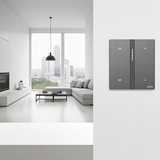 Bộ công tắc bối cảnh tám nhà thông minh Simon M7 metal smart màu Xám 66E8025MTY-2b bộ điều khiển từ xa thông minh