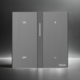 Bộ công tắc bối cảnh tám nhà thông minh Simon M7 metal smart màu Xám 66E8025MTY-2b kim loại sơn màu Xám chuẩn châu Âu