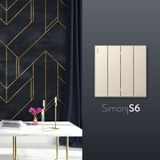 Bộ Công Tắc Bốn 1 Chiều Vuông Màu Sâm Panh Simon S6 581041-46  - Công Tắc Châu Âu