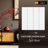 Bộ Công Tắc Bốn 2 Chiều Vuông Màu Trắng Simon S6 581042 - Công Tắc Tây Ban Nha