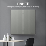 Bộ Công Tắc Bốn 2 Chiều Vuông Màu Xám Simon S6 581042-61 - Thiết Bị Điện Cao Cấp