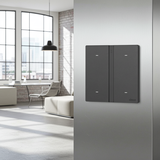 Bộ công tắc bốn nhà thông minh Simon M7 Gem smart Màu Xám 66E8004GTY-4D Thiết kế siêu mỏng (7.5mm) tinh tế.