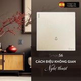 Bộ Công Tắc Chuông Cửa Vuông Màu Sâm Panh Simon S6 586301-46 - Công Tắc Tây Ban Nha