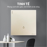 Bộ Công Tắc Chuông Cửa Vuông Màu Sâm Panh Simon S6 586301-46 - Thiết Bị Điện Cao Cấp