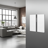 Bộ công tắc Dimmer đơn nhà thông minh Simon M7 metal smart màu Bạc 66E8015MTY-2a Thiết Kế Kim Loại Màu Bạc Hiện Đại