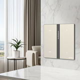 Bộ công tắc Dimmer đơn nhà thông minh Simon M7 metal smart màu Vàng 66E8015MTY-2c  kim loại phủ sơn màu Vàng Gold theo tiêu chuẩn châu Âu