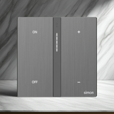 Bộ công tắc Dimmer đơn nhà thông minh Simon M7 metal smart màu Xám 66E8015MTY-2b ảm Biến Tiệm Cận Thông Minh Đèn nền LED tích hợp tự động sáng
