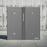 Bộ công tắc Dimmer đơn nhà thông minh Simon M7 metal smart màu Xám 66E8015MTY-2b kim loại cao cấp, sơn màu Xám theo tiêu chuẩn châu Âu