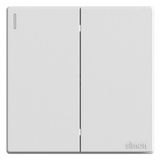 Bộ Công Tắc Đôi 1 Chiều vuông Màu trắng Simon S6 581021