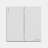 Bộ Công Tắc Đôi 1 Chiều vuông Màu trắng Simon S6 581021 Công Tắc Simon Series S6