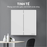 Bộ Công Tắc Đôi 2 Chiều Vuông Màu Trắng Simon S6 581022 - Thiết Bị Điện Cao Cấp