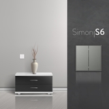 Bộ Công Tắc Đôi 2 Chiều Vuông Màu Xám Simon S6 581022-61 - Công Tắc Cao Cấp