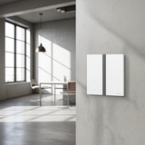 Bộ công tắc đôi nhà thông minh Simon M7 Gem smart Màu Trắng 66E8002GTY-4F Cảm biến tiệm cận thông minh