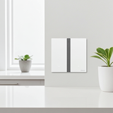 Bộ công tắc đôi nhà thông minh Simon M7 Gem smart Màu Trắng 66E8002GTY-4F Đá sơn cao cấp Bề mặt đạt tiêu chuẩn châu Âu