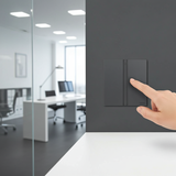 Bộ công tắc đôi nhà thông minh Simon M7 Gem smart Màu Xám 66E8002GTY-4D âm tường vuông phổ biến tại Việt Nam.