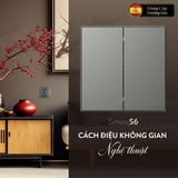Bộ Công Tắc Đôi Trung Gian Vuông Màu Xám Simon S6 581046-61 - Công Tắc Tây Ban Nha