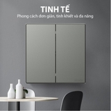 Bộ Công Tắc Đôi Trung Gian Vuông Màu Xám Simon S6 581046-61 - Thiết Bị Điện Cao Cấp