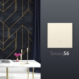 Bộ Công Tắc Đơn 20A 1 Chiều Chuẩn Vuông Màu Sâm Panh Simon S6 582023-46 - Công Tắc Châu Âu