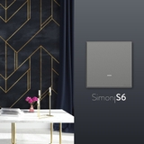 Bộ Công Tắc Đơn 20A 1 Chiều Chuẩn Vuông Màu Xám Simon S6 582023-61 - Công Tắc Châu Âu